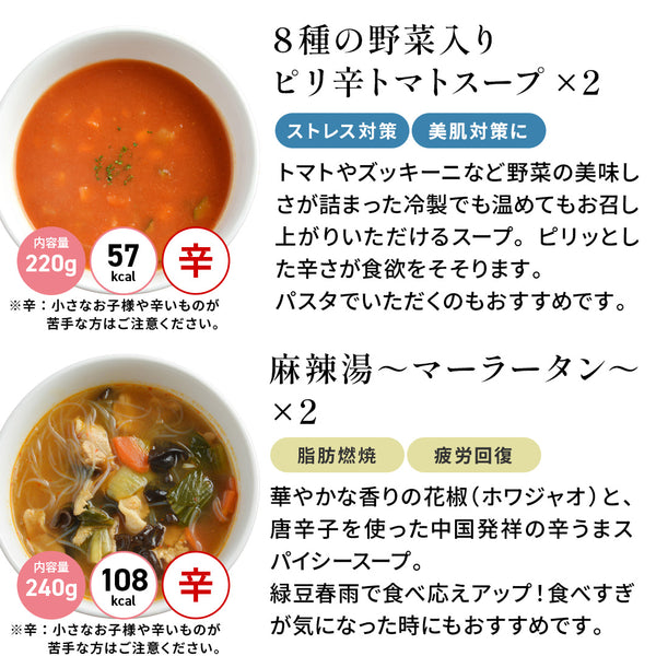 夏に向けて美痩せ！ピリ辛スープセット 7食